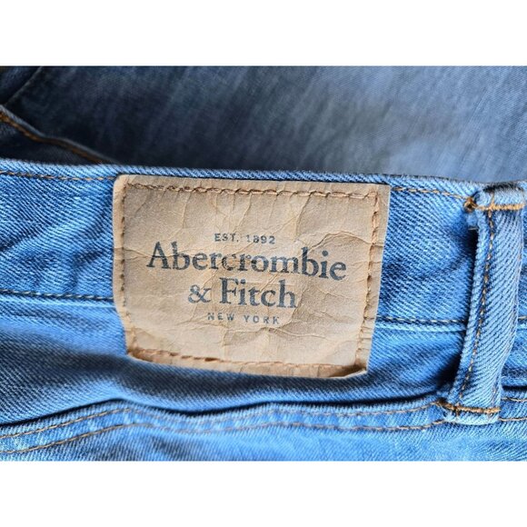 Abercrombie & Fitch Mens 36x32 The A&F Skinny Jeans Light-Wash Denim But… - Picture 5 of 13